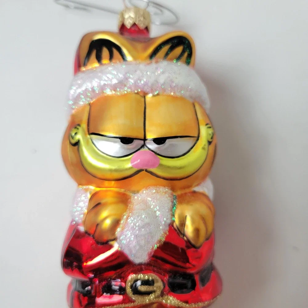 Kurt Adler Polonaise Garfield Santa Glass Christmas Ornament Komozja Poland 6